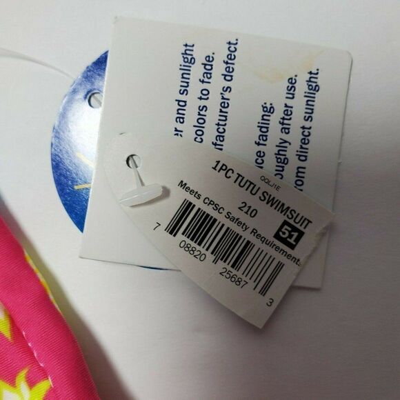 Wave Zone Swimsuit Girls Toddler 24 Months Tutu Pineapple 50 UV Protection NWT - Picture 7 of 9